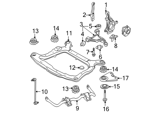 2002 Volvo S60 Front Suspension Components, Lower Control Arm, Stabilizer Bar