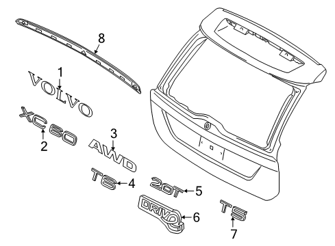 2015 Volvo XC60 Exterior Trim - Lift Gate