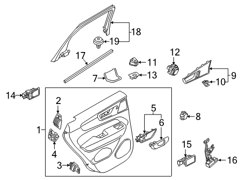 2023 Volvo XC60 Switch Panel, Charcoal, Driver Side Diagram for 32262222