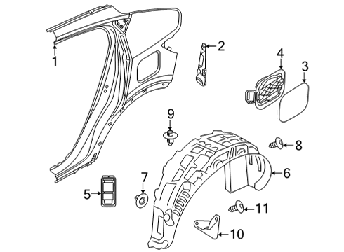 2023 Volvo C40 Recharge Quarter Panel & Components