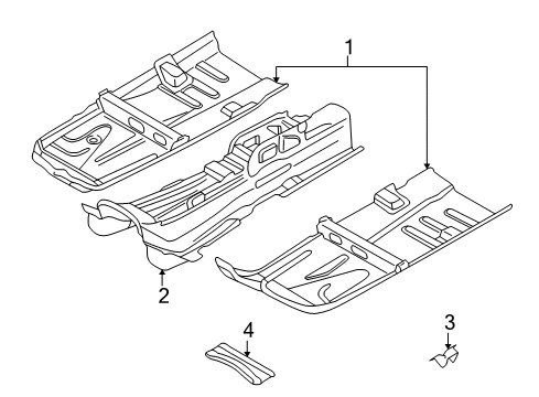 2006 Volvo XC70 Pillars, Rocker & Floor - Floor & Rails