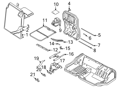 2004 Volvo XC70 Rear Seat Components Diagram 5