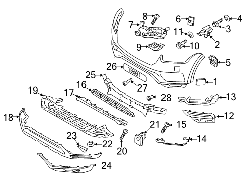 2017 Volvo XC90 Front Bumper Diagram 9