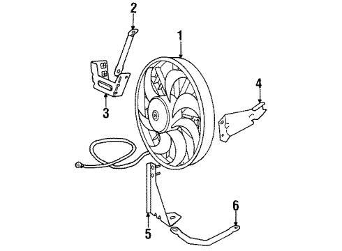 1990 Volvo 240 Cooling System, Radiator, Water Pump, Cooling Fan Diagram 1