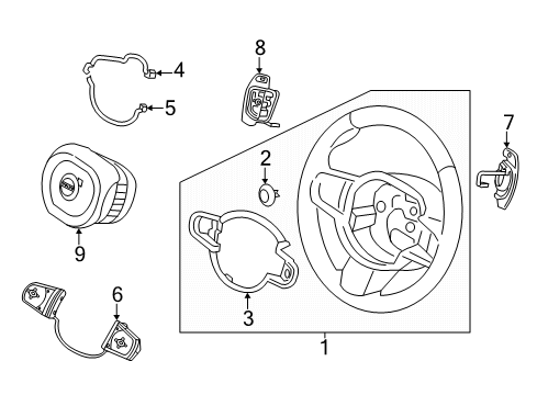 2019 Volvo XC60 Steering Wheel, Beige Diagram for 31407816