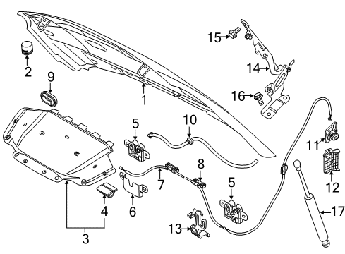 2017 Volvo V60 Cross Country Hood & Components