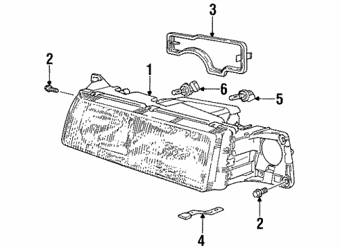 1997 Volvo V90 Headlamps