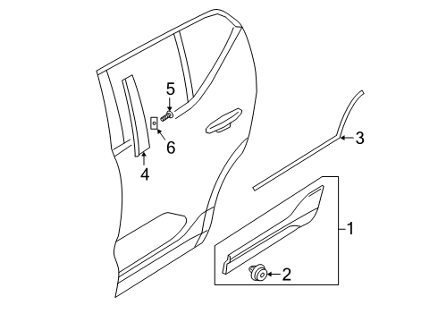 2021 Volvo XC40 Recharge Exterior Trim - Rear Door