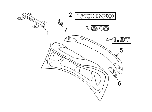 2000 Volvo S40 Spoiler, Exterior Trim