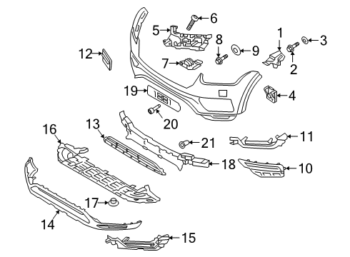 2021 Volvo XC90 Bumper & Components - Front Diagram 8