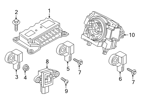 2020 Volvo V90 Driver Inflator Module Diagram for 31663013