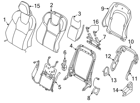 2019 Volvo XC90 Front Seat Components Diagram 1