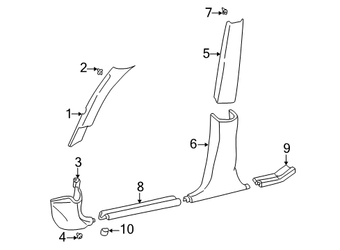 2004 Volvo V40 Interior Trim - Pillars, Rocker & Floor
