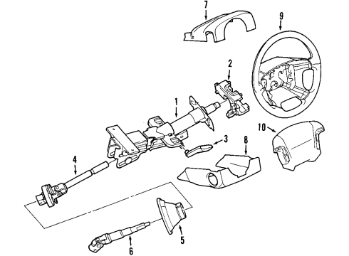2001 Volvo S80 Steering Column & Wheel, Steering Gear & Linkage Diagram 1