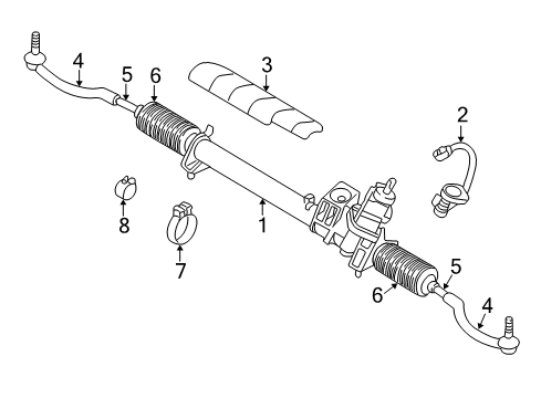 2001 Volvo S80 Steering Column & Wheel, Steering Gear & Linkage Diagram 3
