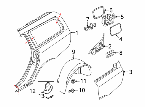 2015 Volvo XC70 Quarter Panel & Components