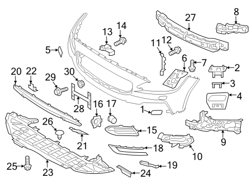 2019 Volvo S90 Front Bumper Diagram 3