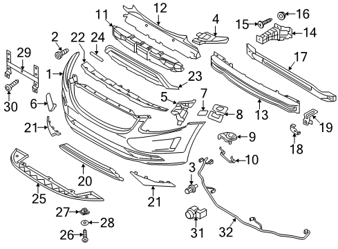2015 Volvo XC60 Front Bumper & Components