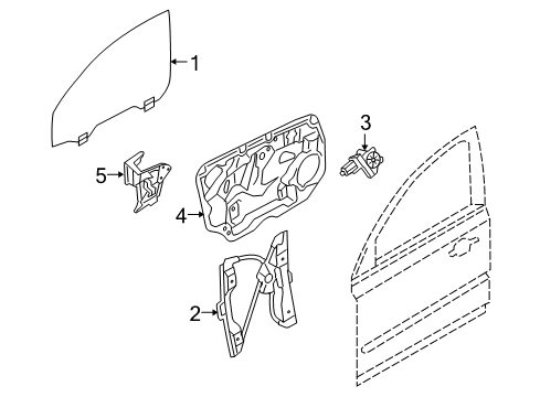 2015 Volvo XC60 Front Door - Glass & Hardware