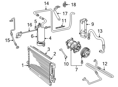 1998 Volvo V70 A/C Condenser, Compressor & Lines