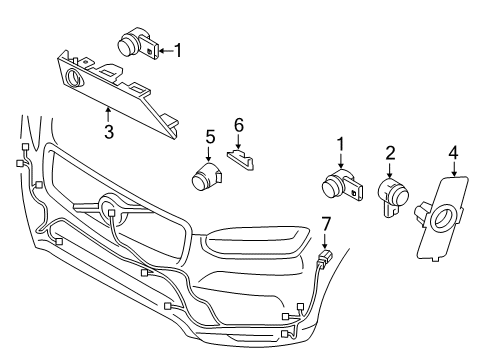 2018 Volvo XC60 Electrical Components - Front Bumper