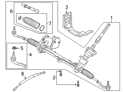 2019 Volvo XC60 Steering Column & Wheel, Steering Gear & Linkage Diagram 3
