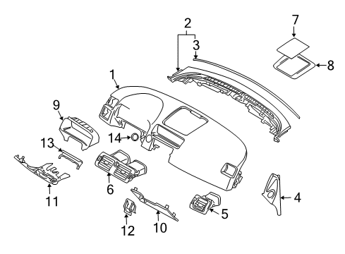 2009 Volvo S40 Cluster & Switches, Instrument Panel Diagram 3