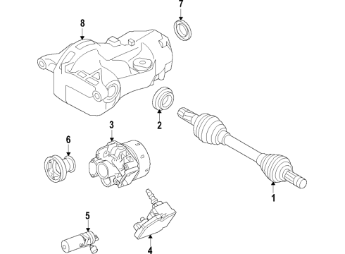 2018 Volvo XC60 Rear Axle, Differential, Drive Axles, Propeller Shaft