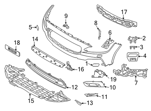 2021 Volvo V90 Cross Country Bumper & Components - Front Diagram 3