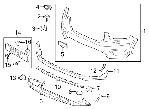 2021 Volvo XC40 Recharge Bumper & Components - Front Diagram 5