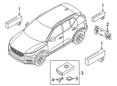 2023 Volvo C40 Recharge Keyless Entry Components
