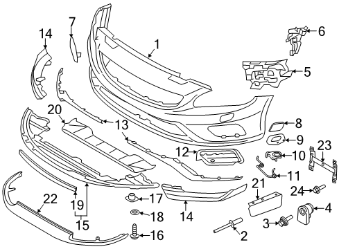 2017 Volvo V60 Front Bumper Diagram 1