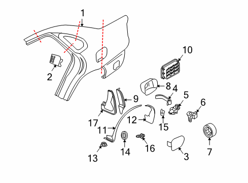 2000 Volvo S40 Quarter Panel & Components, Exterior Trim
