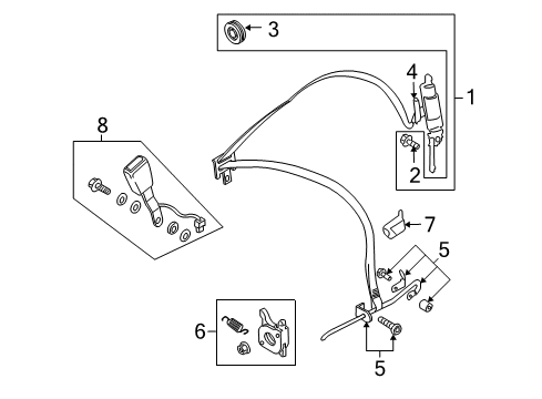 2013 Volvo C30 Front Seat Belts