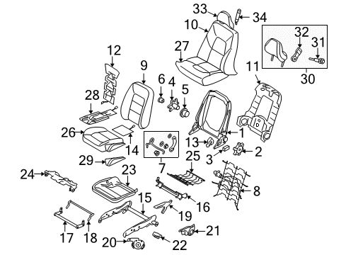 2015 Volvo XC70 Passenger Seat Components