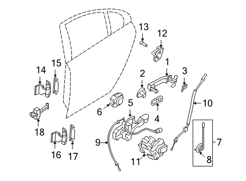2015 Volvo XC70 Rear Door - Lock & Hardware