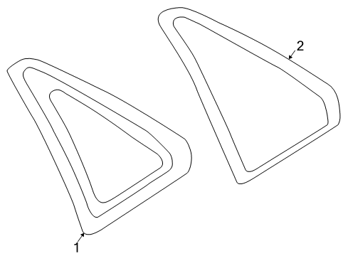 1998 Volvo S70 Quarter Panel - Glass & Hardware