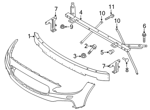 2022 Volvo S90 Stay Bracket Screw Diagram for 982933