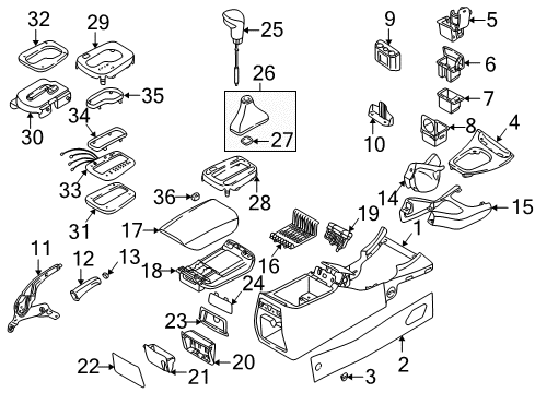 1999 Volvo S80 Shift Knob Diagram for 9183877