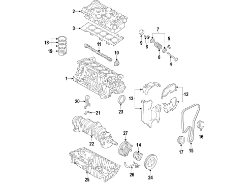 2010 Volvo C30 Engine Parts, Mounts, Cylinder Head & Valves, Camshaft & Timing, Oil Pan, Oil Pump, Crankshaft & Bearings, Pistons, Rings & Bearings, Variable Valve Timing