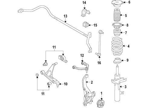 2018 Volvo V90 Stabilizer Bar Diagram for 31387573