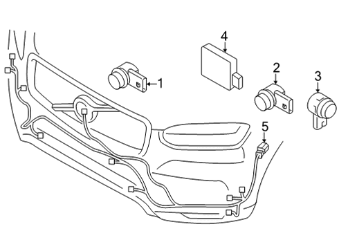 2022 Volvo S90 Electrical Components - Front Bumper Diagram 2