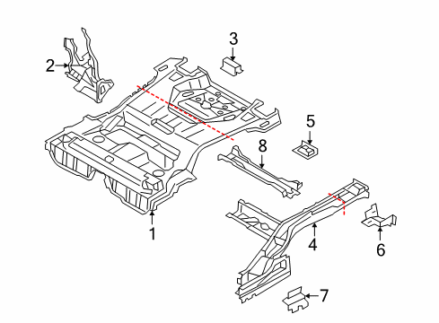 2015 Volvo XC60 Rear Body - Floor & Rails
