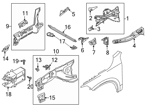 2019 Volvo S60 Structural Components & Rails