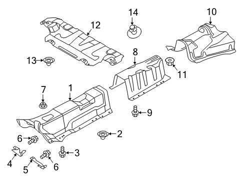 2023 Volvo XC40 Front Shield Clip, Plastic Diagram for 981495