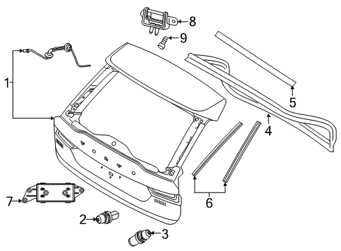 2018 Volvo V90 Cross Country Lift Gate, Rear Diagram for 31690442