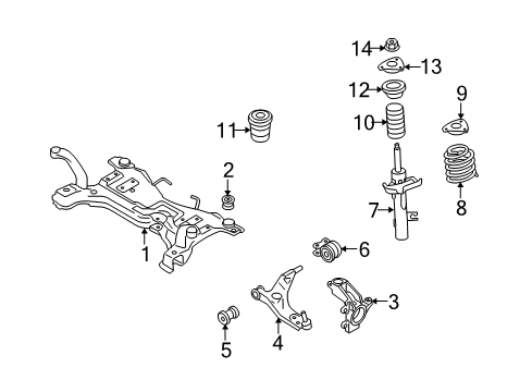 2010 Volvo S40 Strut, Passenger Side Diagram for 31277587