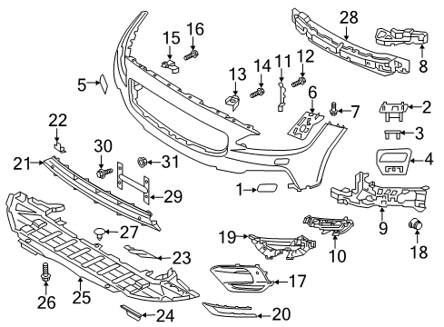 2020 Volvo V90 Air Guide Diagram for 31690842