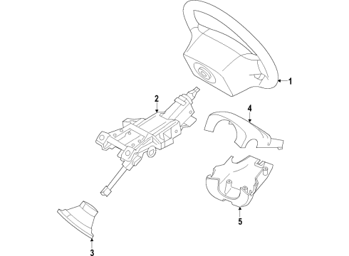2021 Volvo XC40 Recharge Steering Column & Wheel, Steering Gear & Linkage Diagram 1