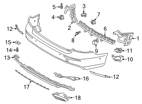 2021 Volvo V60 Cross Country Bumper & Components - Rear